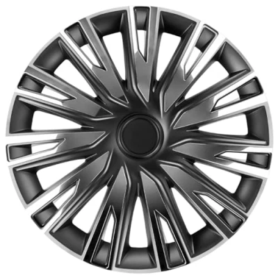 Afbeelding van Wieldoppen COPRA CB 15 inch CHROOM/ZWART. Set a 4 stuks (CONTROLEER UW BANDENMAAT en lees a.u.b. de onderstaande, uitgebreide tekst!)
