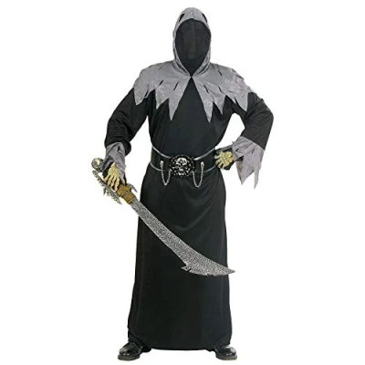 Afbeelding van Widmann Beul &amp; Magere Hein Kostuum Mystieke Krijgsheer Man Zwart Large Halloween Verkleedkleding