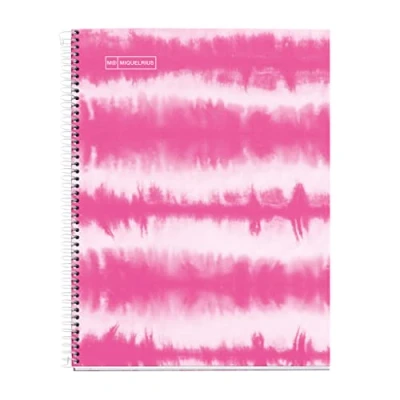 Afbeelding van Miquelrius Notitieboek, hardcover van karton, A4, 4 gekleurde strepen, 120 geruite vellen met 90 gram, boren, Tie Dye Rosa Neon Fluor