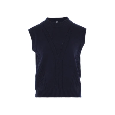 Afbeelding van Gebreid sweatervest DREIMASTER XL/XXL / Marine 52% Acryl 25% Nylon 23% Polyester