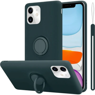 Afbeelding van Cadorabo Hoesje geschikt voor Apple iPhone 11 in LIQUID GROEN Beschermhoes van TPU silicone Case Cover met ring