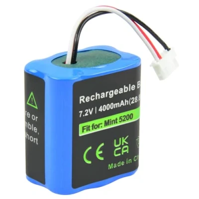 Afbeelding van iPrize 7,2 V 4000 mAh Ni MH reserveaccu voor iRobot Braava 380T 380 390T 390, Mint Plus 5200 5200B 5200C stofzuiger