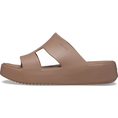 Afbeelding van Crocs Getaway Platform Hstrap Muiltjes met hak, Dames, Maat: 37.5, Latte Kunststof
