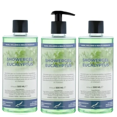 Afbeelding van Douchegel Eucalyptus 500 ml set van 3 stuks met gratis pomp Showergel