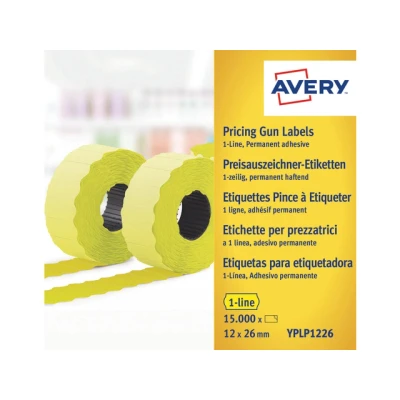 Afbeelding van Avery Prijstang etiketten geel, permanent klevend YPLP1226