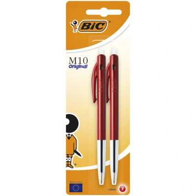 Afbeelding van Balpen Bic M10 medium rood bister à 2 stuks