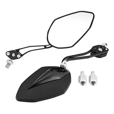 Afbeelding van Achteraanzicht Spiegels voor Motorfietsen, 8mm 10mm Universele Motorfiets Scooter Spiegel Zijspiegels, Zijspiegels &amp; Accessoires default Zwart
