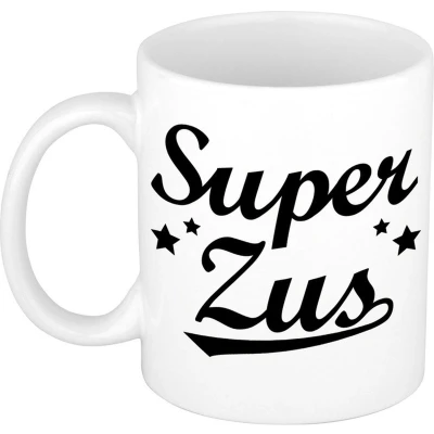 Afbeelding van Super zus cadeau mok / beker voor 300 ml feest mokken