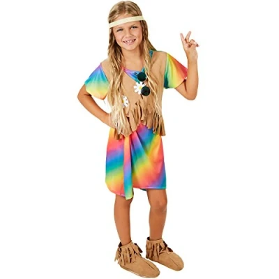 Afbeelding van dressforfun Meisjeskostuum bloemenkind 128 (7 8y) verkleedkleding kostuum halloween verkleden feestkleding carnavalskleding carnaval feestkledij partykleding 300901