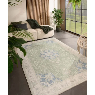 Afbeelding van Vintage Buitenkleed Valenca Luna Saliegroen 200x290 Cm