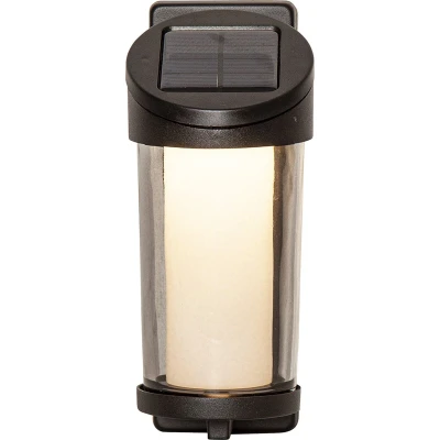 Afbeelding van LED wandlamp op zonne energie &quot;ALIPPA&quot;, aluminium, rookkleurige glazen afdekking, schemersensor, lichtkleur warmwit