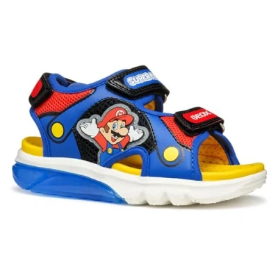 Afbeelding van Geox Light UP Nintendo Super Mario Ciberdron Sandalen voor kinderen, Maat: 27, Royal/red Imitatieleer/ textiel