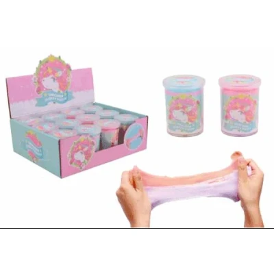 Afbeelding van 12 fluffy eenhoorn putty in display