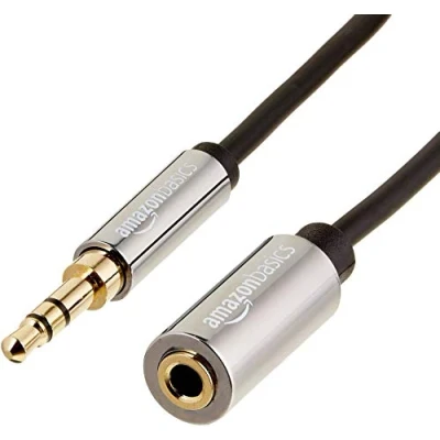 Afbeelding van Amazon Basics 3,5 mm Aux Jack Audio verlengkabel, mannelijk naar vrouwelijk, adapter voor hoofdtelefoon of smartphone, 7,6 m, zwart