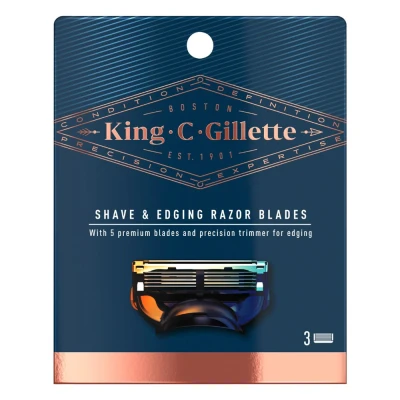 Afbeelding van Gillette King Shave &amp; Edging Razor Blades 3 stk.