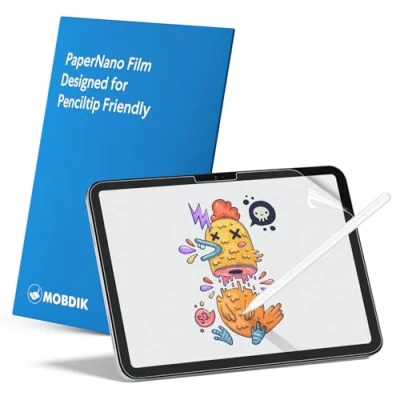 Afbeelding van MOBDIK 2 stuks papieren schermbeschermers compatibel met iPad 10e generatie (10,9 inch, 2022), gemaakt voor natuurlijk schrijven, Apple Pencil, eenvoudige installatiekit