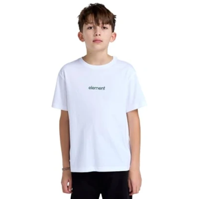 Afbeelding van Element Simple LOGO Unisex Tshirt print voor kinderen, Maat: 152, Optic white