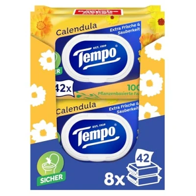 Afbeelding van Tempo Toiletpapier vochtig, Mein Verwöhnmoment, 2 x 8 stuks
