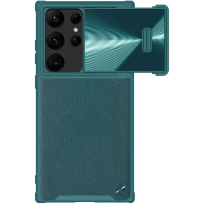 Afbeelding van Nillkin Leather CamShield S Samsung Galaxy S23 Ultra Hoesje met Camera Slider Groen