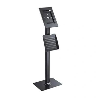 Afbeelding van PureMounts PDS 5920 Stand met brochurehouder en afsluitbare stalen behuizing voor tablets Apple iPad 9.7&quot; / 10.2&quot; Pro 10.5&quot; Air 10.5&quot;(Gen 3) Samsung Tab A 10.1&quot; 2019, zwart