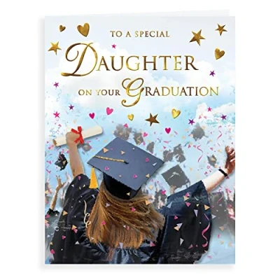 Afbeelding van Regal Publishing C80985 Traditionele Graduation Card Dochter, zwartgrijsgroenbeige, 8 x 6&quot;