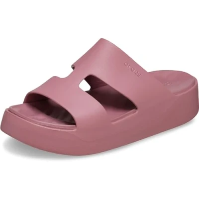 Afbeelding van Crocs Getaway Platform Hstrap Muiltjes met hak, Dames, Maat: 41, Cassis Kunststof