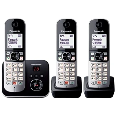 Afbeelding van Panasonic KX TG6863 DECT telefoon met antwoordapparaat Zwart, Zilver 3 handsets