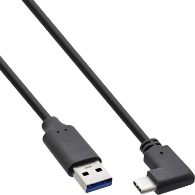 Afbeelding van USB A naar Haakse C Kabel 3.2 Gen 2 1 meter Zwart