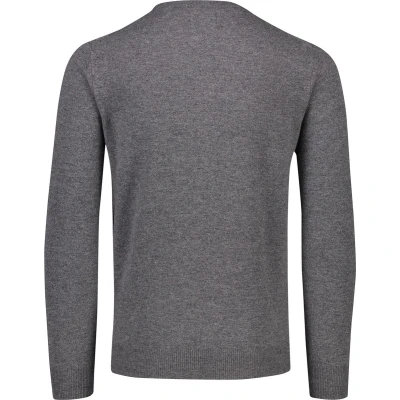 Afbeelding van Gant heren Fijngebreide pullover van wol met logoborduring in de kleur Donkergrijs, maat: XXXL