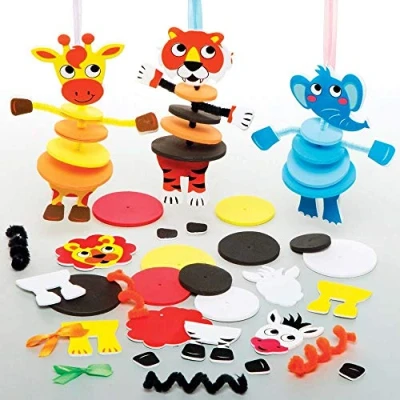 Afbeelding van Baker Ross FE259 Stapelbare Jungle Dieren pak van 6, foam knutsel activiteiten voor kinderen om te maken, versieren en tentoon stellen, eene perfect cadeau creatieve