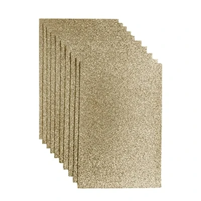 Afbeelding van Jtnohx Glitter vilt, 10 stuks glittervilten stoffen vellen voor feestproject, 20 x 30 cm solide glittervellen handwerk (lichtbruin)
