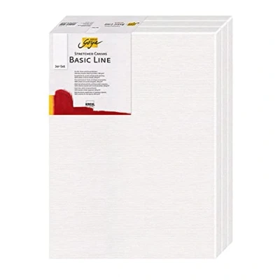 Afbeelding van KREUL 634050 Solo Goya Basic Line Set van 3 canvas frames 40 x 50 cm Katoenen met 4 lagen grondverf Ideaal voor gouache , acryl en olieverfschilderijen