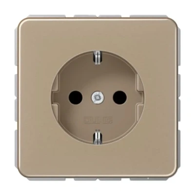 Afbeelding van Jung CD1520GB Wandcontactdoos met randaarde Inzetstuk 1 voudig Brons