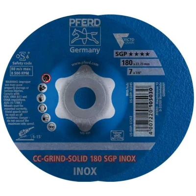 Afbeelding van PFERD 64189180 CC GRIND SOLID 180 SGP INOX Schuurschijf Diameter mm Boordiameter 22.23 10 stuk(s)