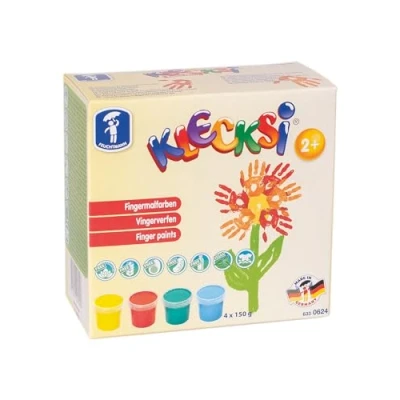 Afbeelding van Feuchtmann Klecksi Vingerverven Basic Mini 4 X 150 Gram