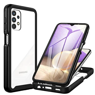 Afbeelding van CENHUFO beschermhoes voor Samsung A32 5G, schokbestendig, met displaybescherming, 360 graden, beschermd, telefoon, dubbelzijdig, robuust, transparant, draagbaar, integraal,
