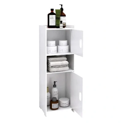 Afbeelding van WODFARR Smalle badkamerkast, opbergkast, kleine toiletkast met deur en planken voor ruimtes (24 x 20 72 cm)