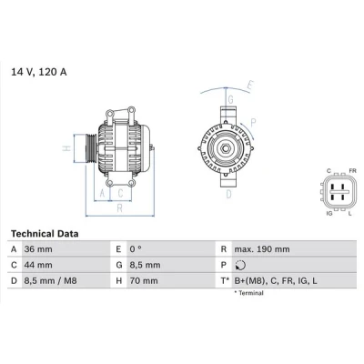 Afbeelding van Bosch Alternator/Dynamo 0 986 082 050