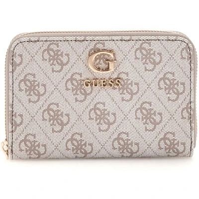 Afbeelding van GUESS Portemonnee Zamira Medium Zip Around Wallet Dark Taupe Logo