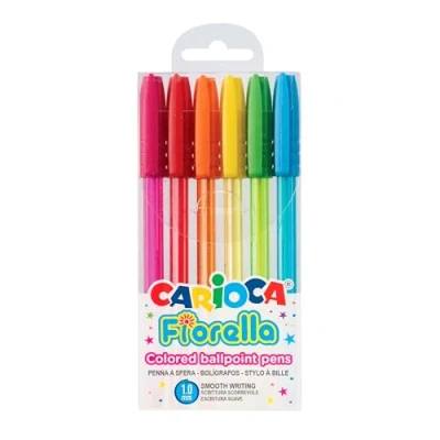 Afbeelding van Carioca balpen Fiorella, blister met 6 stuks in geassorteerde kleuren