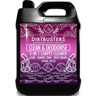 Afbeelding van Dirtbusters Tapijt Shampoo Cleaner Solution, Clean &amp; Deodorise met vlekkenreinigingsverwijderaar en geurbehandeling, lente vers (5L)