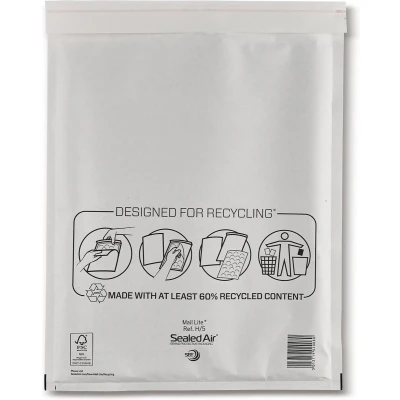 Afbeelding van Mail Lite luchtkussenenveloppen, wit, H/5, 270 x 360 mm, doos van 50 stuks enveloppen