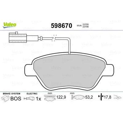 Afbeelding van Valeo Remblokset 598670