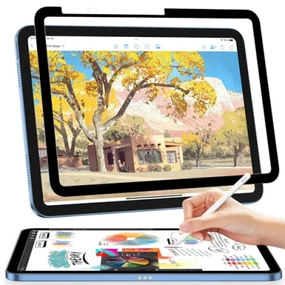 Afbeelding van papierfolie, compatibel met iPad 10e generatie 10,9 inch, 2022, nanoadsorptie, mat, beschermfolie, displaybescherming, film, feel papier, niet verblindende schermbeschermer, geen