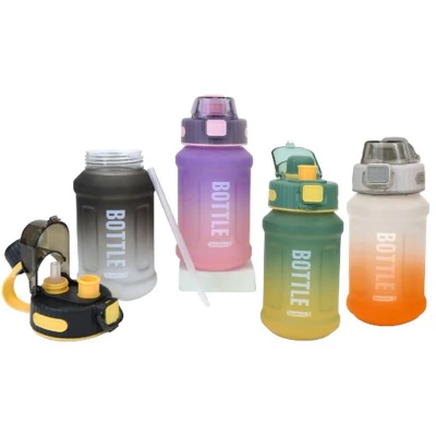 Afbeelding van Fles met deksel en rietje Bewinner Multicolour 800 ml