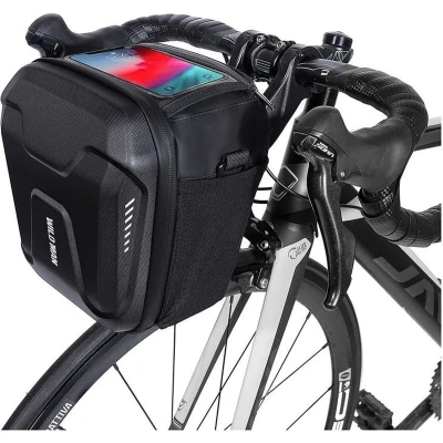 Afbeelding van Wildman Stuurtas Telefoonhouder/Fietstas Waterdicht Touchscreen Met rits 3L Zwart