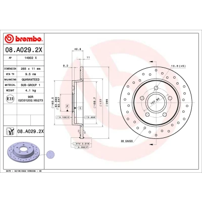 Afbeelding van Brembo Remschijven 08.A029.2X