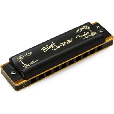 Afbeelding van Fender blauws DeVille harmonica Key of D Diatonische