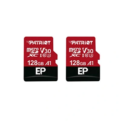 Afbeelding van Patriot Memory 128GB A1 / V30 Geheugenkaart voor Android telefoons en tablets, 4K video opname Pakket van 2