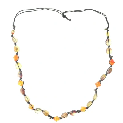 Afbeelding van Behave Lange kralen ketting zwart bruin 90 cm